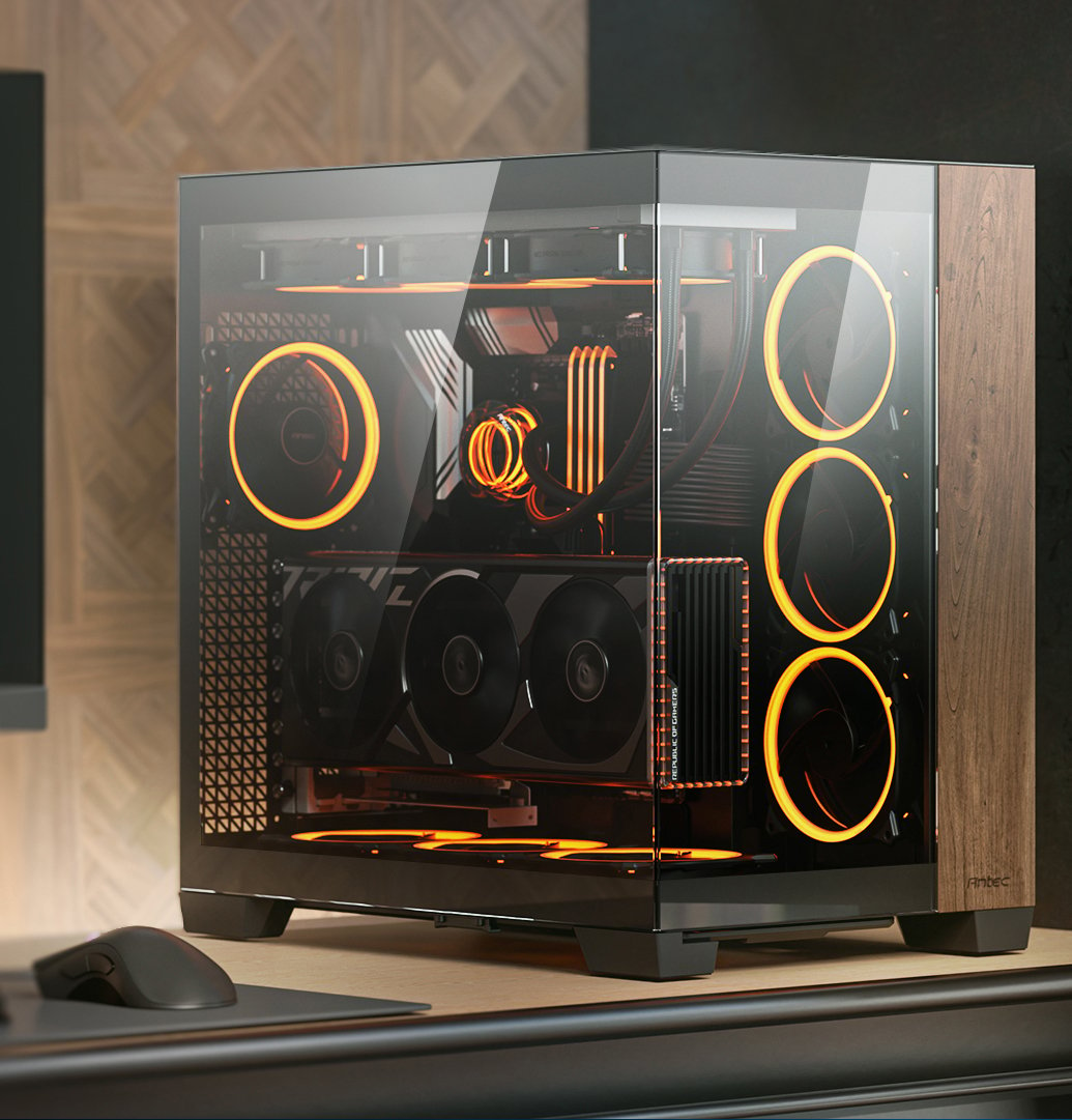 Antec C Wood Fans Not Included Wooden Front Panel Dual Chamber